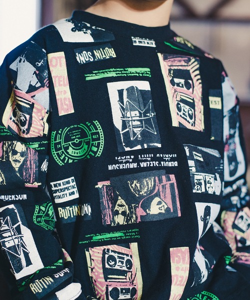 RADCHAP(ラッドチャップ)の「レトログラフィック長袖Tシャツ(Tシャツ/カットソー・キッズ・ブラック/オフホワイト・150cm/110cm/90cm/140cm/100cm/120cm/130cm)」の7枚目の写真