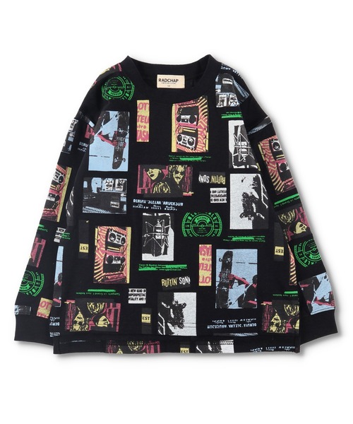 RADCHAP(ラッドチャップ)の「レトログラフィック長袖Tシャツ(Tシャツ/カットソー・キッズ・ブラック/オフホワイト・150cm/110cm/90cm/140cm/100cm/120cm/130cm)」の5枚目の写真