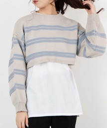 WEGO | WEGO/ボーダーショートニット(ニット/セーター)