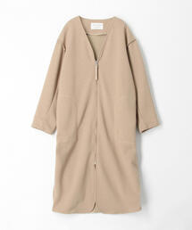 フランス製 ダークグレー ジップアップコート FREAK'S STORE/リラックスフィット フェイクレザー ジップアップ