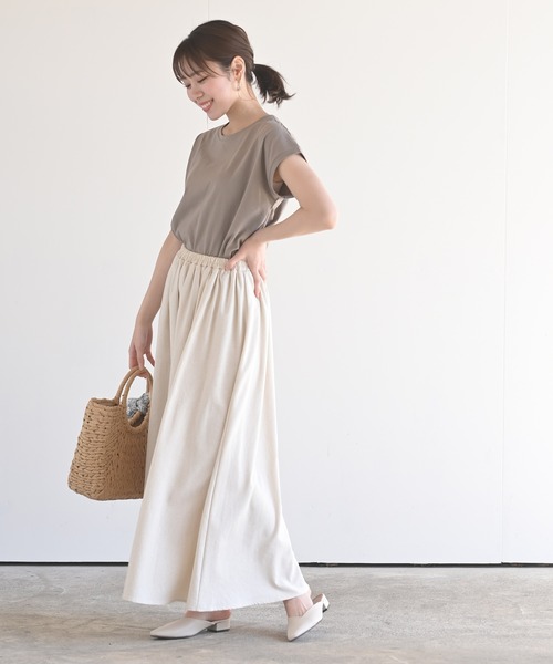 rps（アールピーエス）の「リネンギャザースカート（スカート・レディース・モカ/パープル/グリーン/アイボリー/ブラック/ベージュ/イエロー/ライトグリーン/ライトカーキ/ホワイト系その他4・M/L）」の12枚目の写真