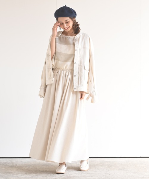 rps（アールピーエス）の「リネンギャザースカート（スカート・レディース・モカ/パープル/グリーン/アイボリー/ブラック/ベージュ/イエロー/ライトグリーン/ライトカーキ/ホワイト系その他4・M/L）」の22枚目の写真