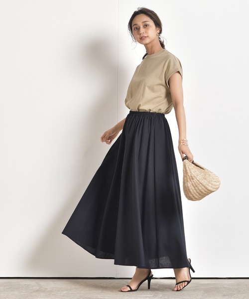 rps（アールピーエス）の「リネンギャザースカート（スカート・レディース・モカ/パープル/グリーン/アイボリー/ブラック/ベージュ/イエロー/ライトグリーン/ライトカーキ/ホワイト系その他4・M/L）」の13枚目の写真