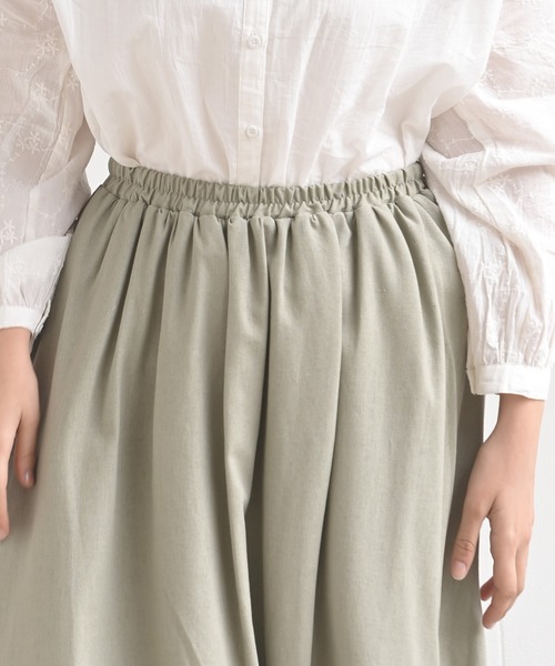 rps（アールピーエス）の「リネンギャザースカート（スカート・レディース・モカ/パープル/グリーン/アイボリー/ブラック/ベージュ/イエロー/ライトグリーン/ライトカーキ/ホワイト系その他4・M/L）」の14枚目の写真