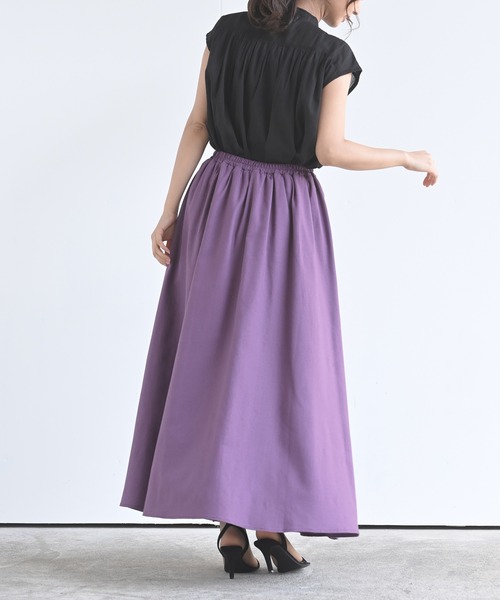 rps（アールピーエス）の「リネンギャザースカート（スカート・レディース・モカ/パープル/グリーン/アイボリー/ブラック/ベージュ/イエロー/ライトグリーン/ライトカーキ/ホワイト系その他4・M/L）」の19枚目の写真