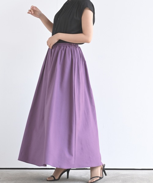 rps（アールピーエス）の「リネンギャザースカート（スカート・レディース・モカ/パープル/グリーン/アイボリー/ブラック/ベージュ/イエロー/ライトグリーン/ライトカーキ/ホワイト系その他4・M/L）」の15枚目の写真