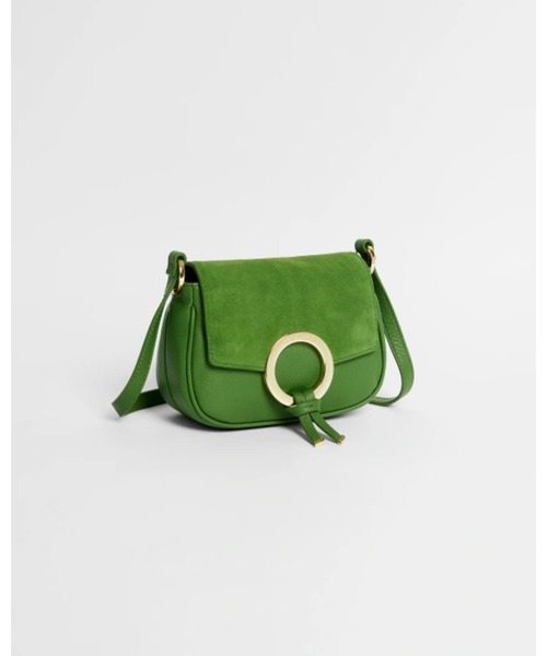 Ted Baker（テッドベーカー）の「TRINETT　リングディテール レザー クロスボディバッグ（ショルダーバッグ・レディース・ブラック/グリーン・O/S）」の2枚目の写真