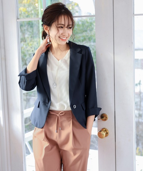 Tiaclasse(ティアクラッセ)の「【洗える】幅広く活躍が期待できるドロストパンツ(その他パンツ・レディース・ブラック/ネイビー/グレー/ブルー/スモークピンク・S/M/L)」の11枚目の写真