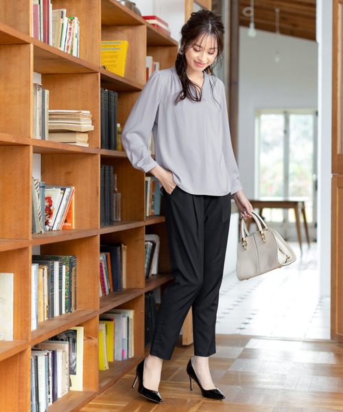 Tiaclasse(ティアクラッセ)の「【洗える】幅広く活躍が期待できるドロストパンツ(その他パンツ・レディース・ブラック/ネイビー/グレー/ブルー/スモークピンク・S/M/L)」の15枚目の写真