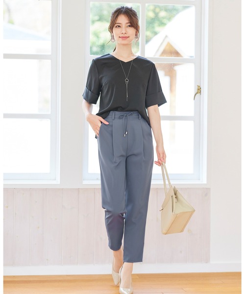 Tiaclasse(ティアクラッセ)の「【洗える】幅広く活躍が期待できるドロストパンツ(その他パンツ・レディース・ブラック/ネイビー/グレー/ブルー/スモークピンク・S/M/L)」の22枚目の写真