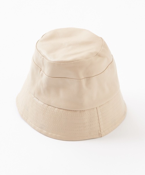 WHO'S WHO gallery（フーズフーギャラリー）の「フェイクレザーバケットハット（ハット・レディース・ブラック/オフホワイト・FREE）」の8枚目の写真