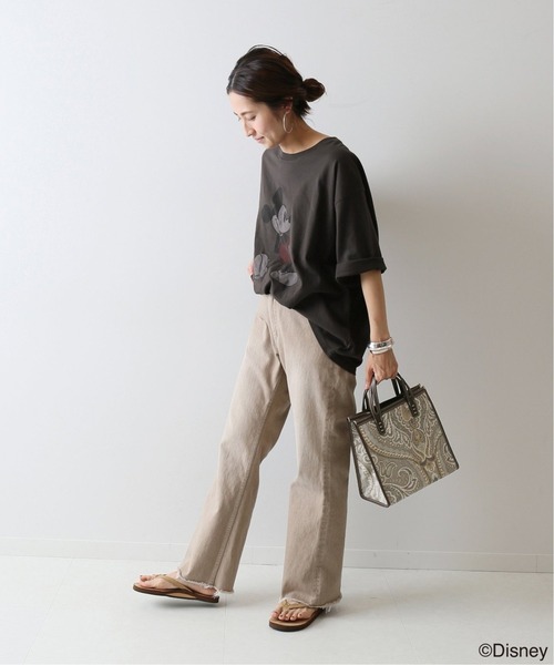 FRAMeWORK（フレームワーク）の「MICKEY / BIG T 2◆（Tシャツ/カットソー・レディース・ライトグレー/スミクロ・FREE）」の18枚目の写真