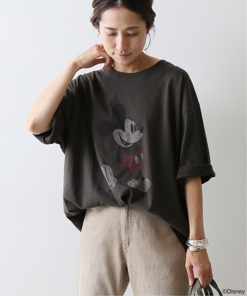 FRAMeWORK（フレームワーク）の「MICKEY / BIG T 2◆（Tシャツ/カットソー・レディース・ライトグレー/スミクロ・FREE）」の14枚目の写真