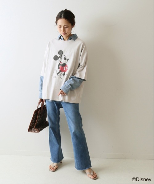 FRAMeWORK（フレームワーク）の「MICKEY / BIG T 2◆（Tシャツ/カットソー・レディース・ライトグレー/スミクロ・FREE）」の7枚目の写真