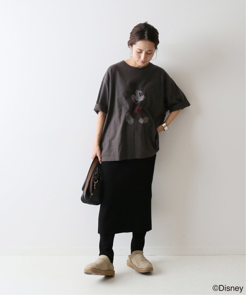 FRAMeWORK（フレームワーク）の「MICKEY / BIG T 2◆（Tシャツ/カットソー・レディース・ライトグレー/スミクロ・FREE）」の16枚目の写真