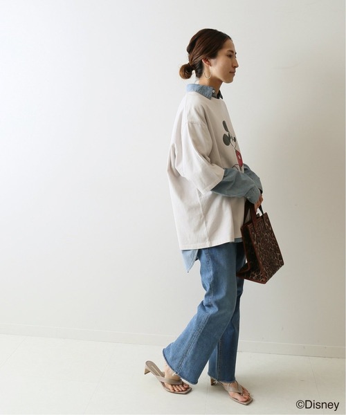 FRAMeWORK（フレームワーク）の「MICKEY / BIG T 2◆（Tシャツ/カットソー・レディース・ライトグレー/スミクロ・FREE）」の21枚目の写真