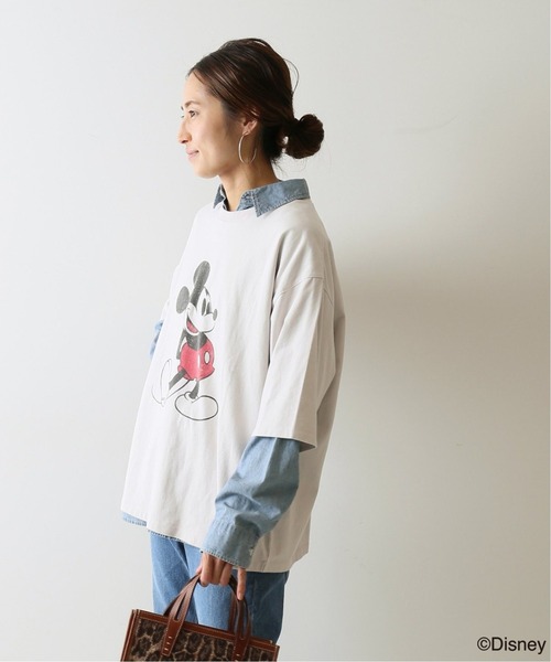 FRAMeWORK（フレームワーク）の「MICKEY / BIG T 2◆（Tシャツ/カットソー・レディース・ライトグレー/スミクロ・FREE）」の9枚目の写真