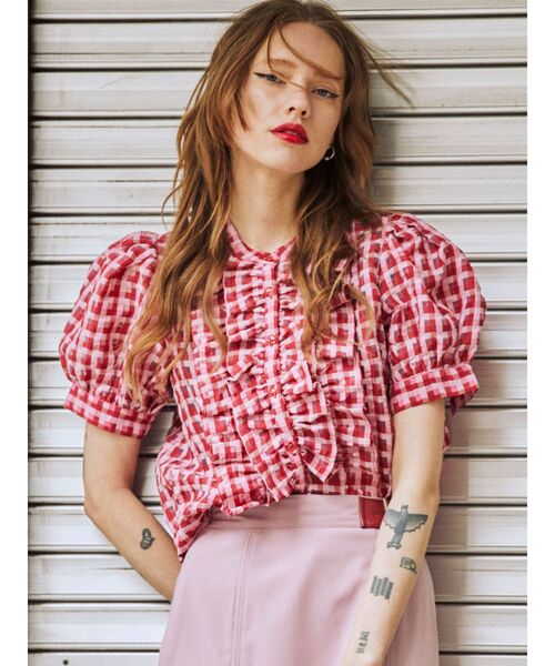 jouetie（ジュエティ）の「フリルシアーブラウス（シャツ/ブラウス・レディース・ピンク/ブルー/その他1/ブラック・MEDIUM）」の3枚目の写真