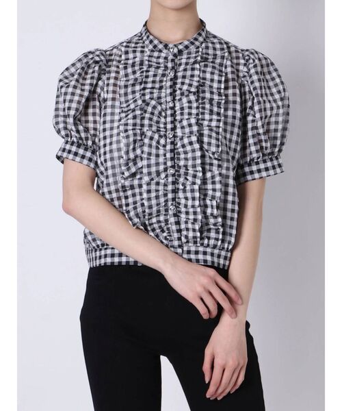 jouetie（ジュエティ）の「フリルシアーブラウス（シャツ/ブラウス・レディース・ピンク/ブルー/その他1/ブラック・MEDIUM）」の7枚目の写真