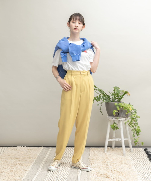UR Lab.（アーバンリサーチラボ）の「『34サイズ/低身長向けも展開』ジョーゼットテーパードパンツ（その他パンツ・レディース・イエロー/ピンク/ネイビー/ブルー・34/36/38）」の10枚目の写真