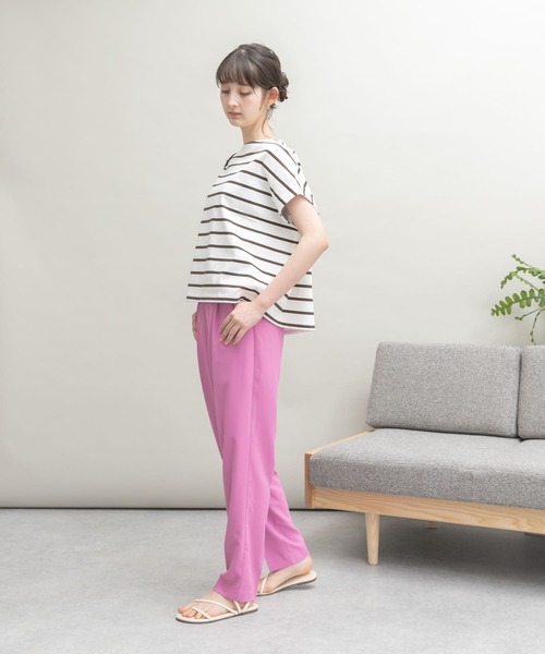 UR Lab.（アーバンリサーチラボ）の「『34サイズ/低身長向けも展開』ジョーゼットテーパードパンツ（その他パンツ・レディース・イエロー/ピンク/ネイビー/ブルー・34/36/38）」の15枚目の写真