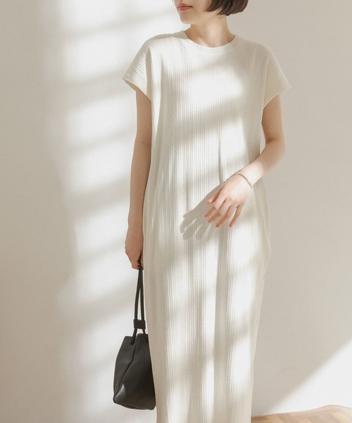 FORK&SPOON（フォークアンドスプーン）の「FORK&SPOON　コットンヘンプカットソーワンピース（ワンピース・レディース・グリーン/オフホワイト/チャコールグレー・ONE）」の12枚目の写真