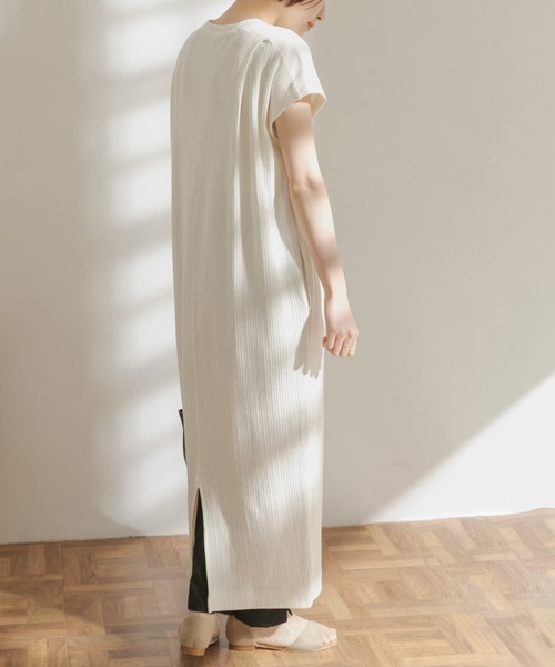 FORK&SPOON（フォークアンドスプーン）の「FORK&SPOON　コットンヘンプカットソーワンピース（ワンピース・レディース・グリーン/オフホワイト/チャコールグレー・ONE）」の20枚目の写真