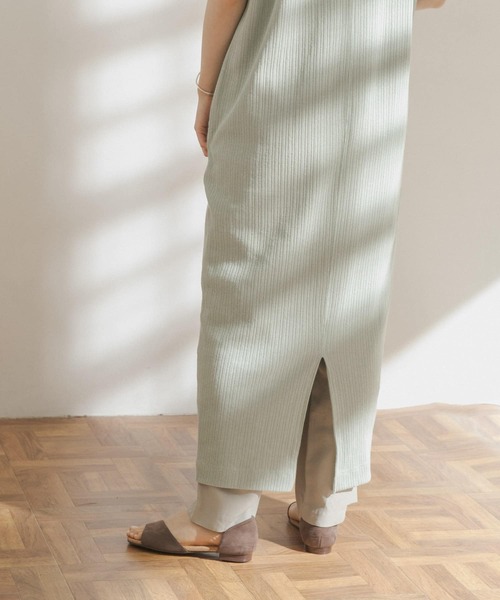 FORK&SPOON（フォークアンドスプーン）の「FORK&SPOON　コットンヘンプカットソーワンピース（ワンピース・レディース・グリーン/オフホワイト/チャコールグレー・ONE）」の13枚目の写真