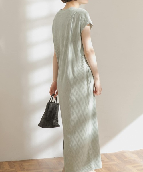 FORK&SPOON（フォークアンドスプーン）の「FORK&SPOON　コットンヘンプカットソーワンピース（ワンピース・レディース・グリーン/オフホワイト/チャコールグレー・ONE）」の18枚目の写真