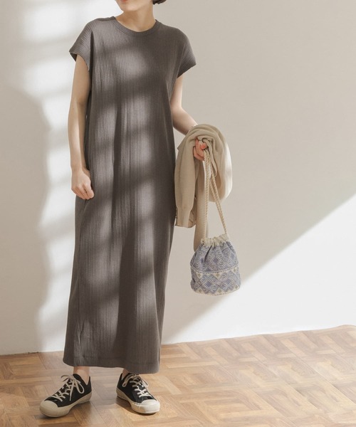 FORK&SPOON（フォークアンドスプーン）の「FORK&SPOON　コットンヘンプカットソーワンピース（ワンピース・レディース・グリーン/オフホワイト/チャコールグレー・ONE）」の22枚目の写真
