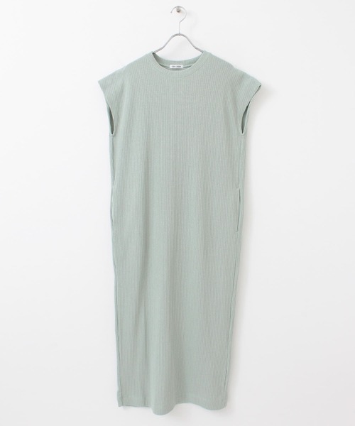 FORK&SPOON（フォークアンドスプーン）の「FORK&SPOON　コットンヘンプカットソーワンピース（ワンピース・レディース・グリーン/オフホワイト/チャコールグレー・ONE）」の11枚目の写真