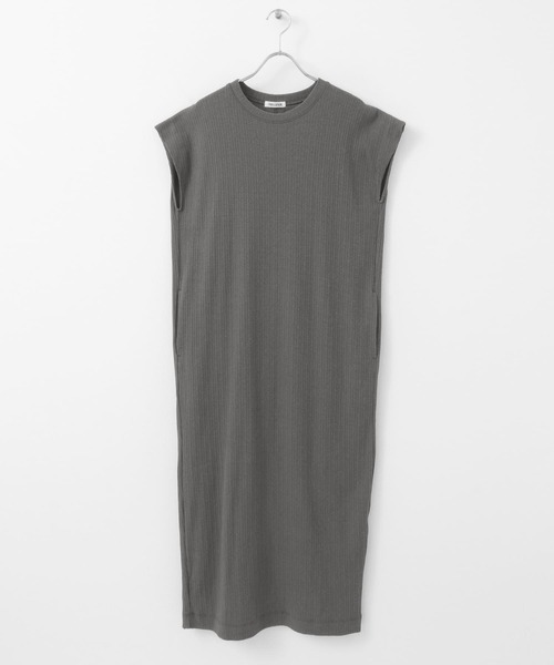 FORK&SPOON（フォークアンドスプーン）の「FORK&SPOON　コットンヘンプカットソーワンピース（ワンピース・レディース・グリーン/オフホワイト/チャコールグレー・ONE）」の15枚目の写真
