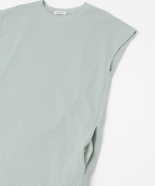 FORK&SPOON（フォークアンドスプーン）の「FORK&SPOON　コットンヘンプカットソーワンピース（ワンピース・レディース・グリーン/オフホワイト/チャコールグレー・ONE）」の16枚目の写真