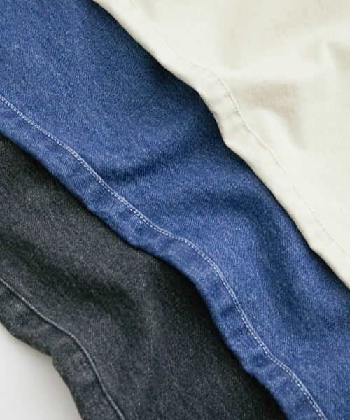 vis-`a-vis（ビサビ）の「ウェストギャザーデニム&ツイルテーパードパンツ（デニムパンツ・レディース・スミクロ/ホワイト系その他5/ブルー系その他4・SS/S/M/L）」の15枚目の写真