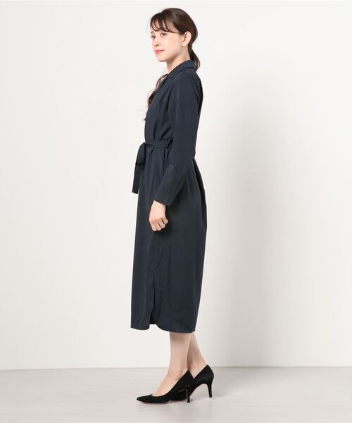 MAISON BREEZE（メゾンブリーズ）の「【MAISON BREEZE】ロングプルオーバーベルト付きシャツワンピース（シャツワンピース・レディース・ホワイト/ブラック/ベージュ・FREE）」の4枚目の写真