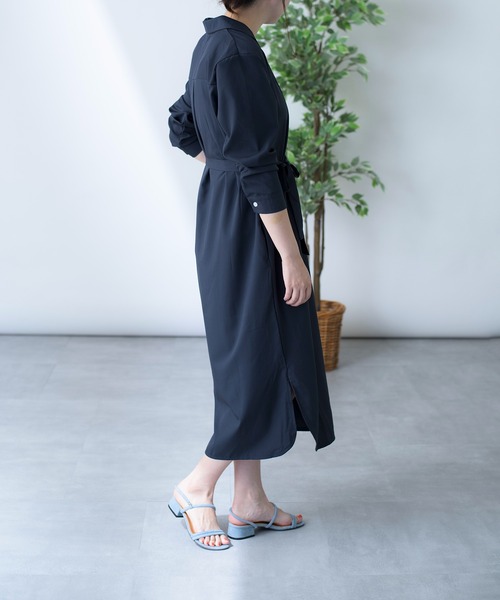 MAISON BREEZE（メゾンブリーズ）の「【MAISON BREEZE】ロングプルオーバーベルト付きシャツワンピース（シャツワンピース・レディース・ホワイト/ブラック/ベージュ・FREE）」の11枚目の写真