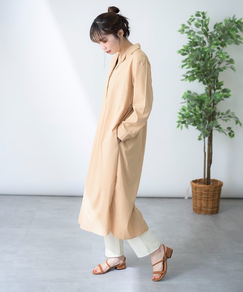 MAISON BREEZE（メゾンブリーズ）の「【MAISON BREEZE】ロングプルオーバーベルト付きシャツワンピース（シャツワンピース・レディース・ホワイト/ブラック/ベージュ・FREE）」の17枚目の写真