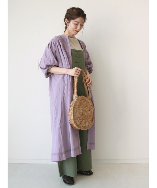 Samansa Mos2（サマンサ モスモス）の「V切替レースワンピース（ワンピース・レディース・オフホワイト/ラベンダー/ブラック・ﾌﾘ-）」の3枚目の写真