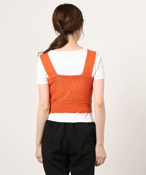 WEGO（ウィゴー）の「WEGO/ダメージニットビスチェ（ベスト・レディース・ブラック/オレンジ/アイボリー/ブルー/ライトグレー・FREE）」の7枚目の写真