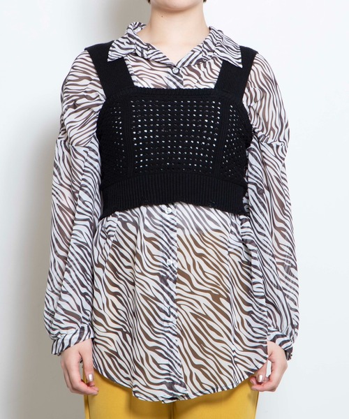 WEGO（ウィゴー）の「WEGO/ダメージニットビスチェ（ベスト・レディース・ブラック/オレンジ/アイボリー/ブルー/ライトグレー・FREE）」の17枚目の写真