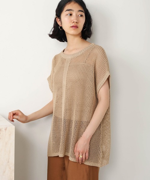 Bab(バブ)の「【WEB限定】メッシュ編みレースアップニット(Tシャツ/カットソー・レディース・ブラック/アイボリー/モカ・FREE)」の16枚目の写真