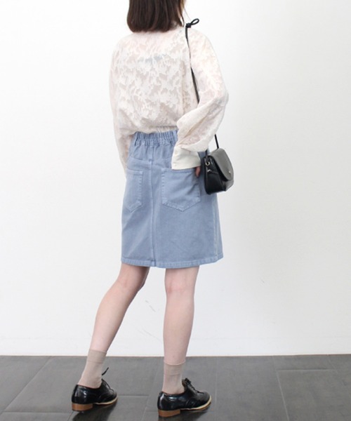 STYLEBLOCK（スタイルブロック）の「デニムピグメント加工ミニスカート（デニムスカート・レディース・チャコールグレー/パープル/ブラウン/ブルー/ライトベージュ・M）」の9枚目の写真