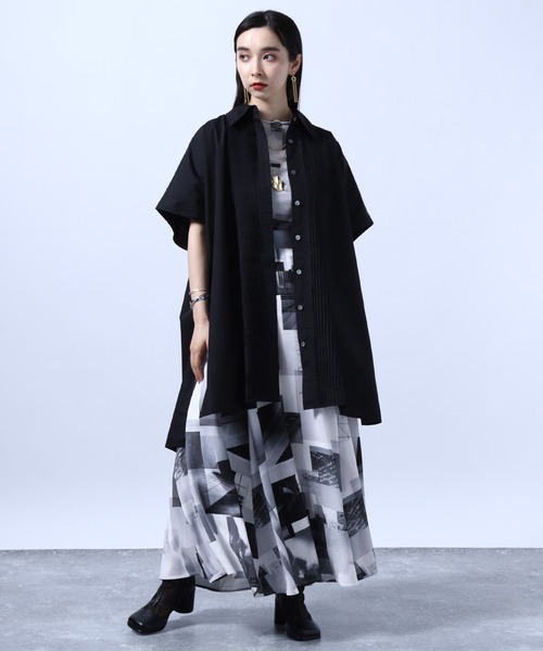 HARE（ハレ）の「ドルマンビッグシャツ(HARE)（シャツ/ブラウス・レディース・ブラック/オフホワイト・FREE）」の10枚目の写真