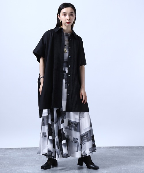 HARE（ハレ）の「ドルマンビッグシャツ(HARE)（シャツ/ブラウス・レディース・ブラック/オフホワイト・FREE）」の13枚目の写真