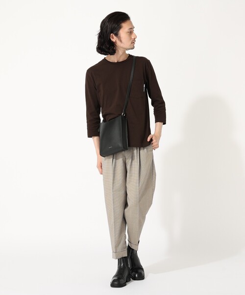 BASECONTROL（ベースコントロール）の「◆レザータッチ 軽量 縦型 コンパクトミニショルダーバッグ（ショルダーバッグ・メンズ・ブラック/グレー/ライトベージュ・99）」の12枚目の写真