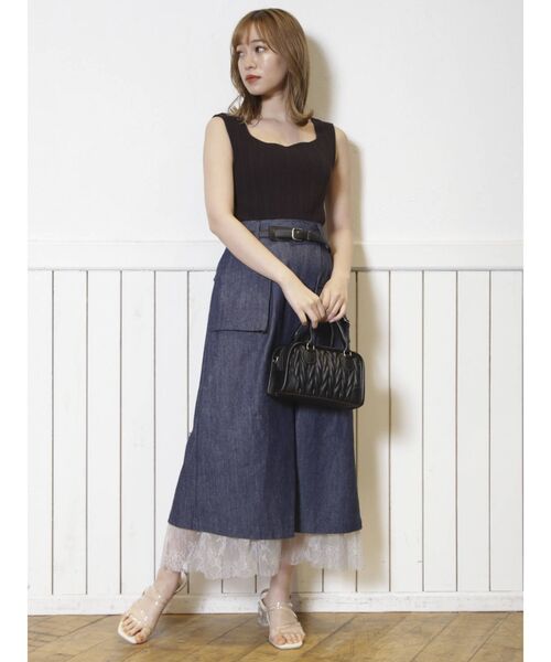 dazzlin（ダズリン）の「ワークレースタックスカート（スカート・レディース・インディゴブルー/アイボリー・SMALL/MEDIUM）」の9枚目の写真