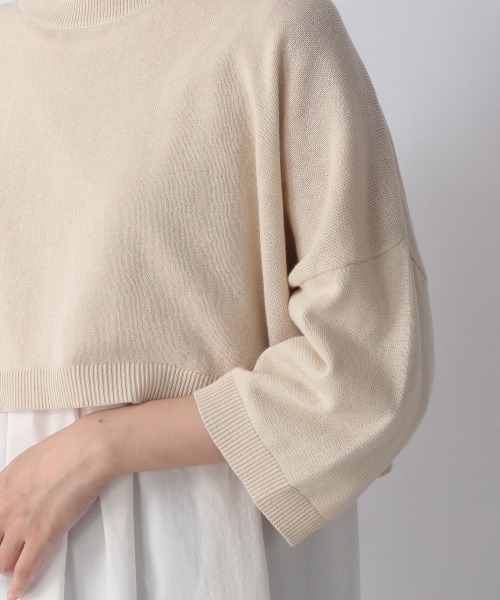 LOWRYS FARM（ローリーズファーム）の「ショートニット２Ｐ６Ｓ　215896（ニット/セーター・レディース・アイボリー/ブラック/グリーン・FREE）」の10枚目の写真