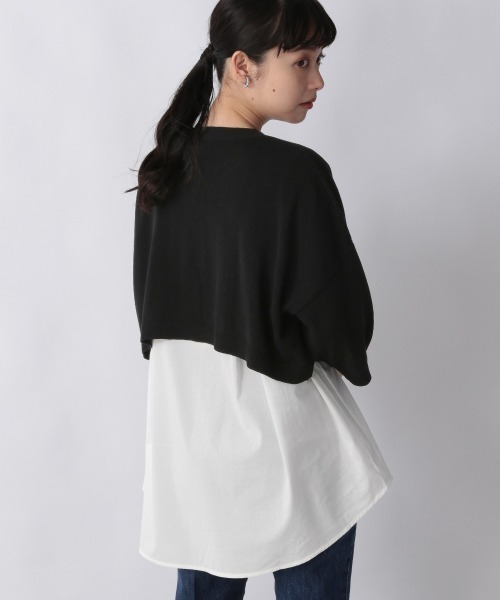 LOWRYS FARM（ローリーズファーム）の「ショートニット２Ｐ６Ｓ　215896（ニット/セーター・レディース・アイボリー/ブラック/グリーン・FREE）」の6枚目の写真