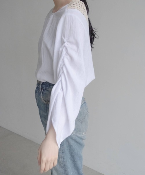 ONEME(ワンム)の「ONEME Back lace blouse(シャツ/ブラウス・レディース・オフホワイト・FREE)」の6枚目の写真