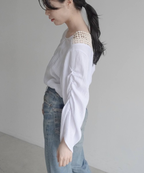 ONEME(ワンム)の「ONEME Back lace blouse(シャツ/ブラウス・レディース・オフホワイト・FREE)」の10枚目の写真